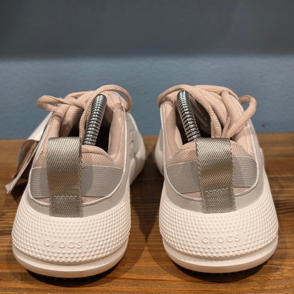 Crocs Womens On The Clock Work Sneaker Grey Pink Slip Resistant 209476-1FS Sz 5 - Picture 5 of 12